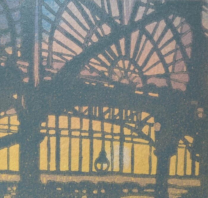 Central Station Glasgow Linocut