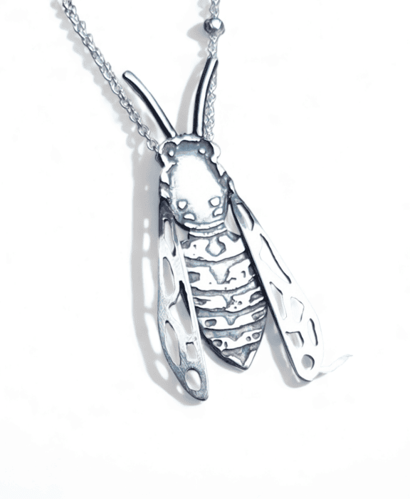 Silver wasp pendant