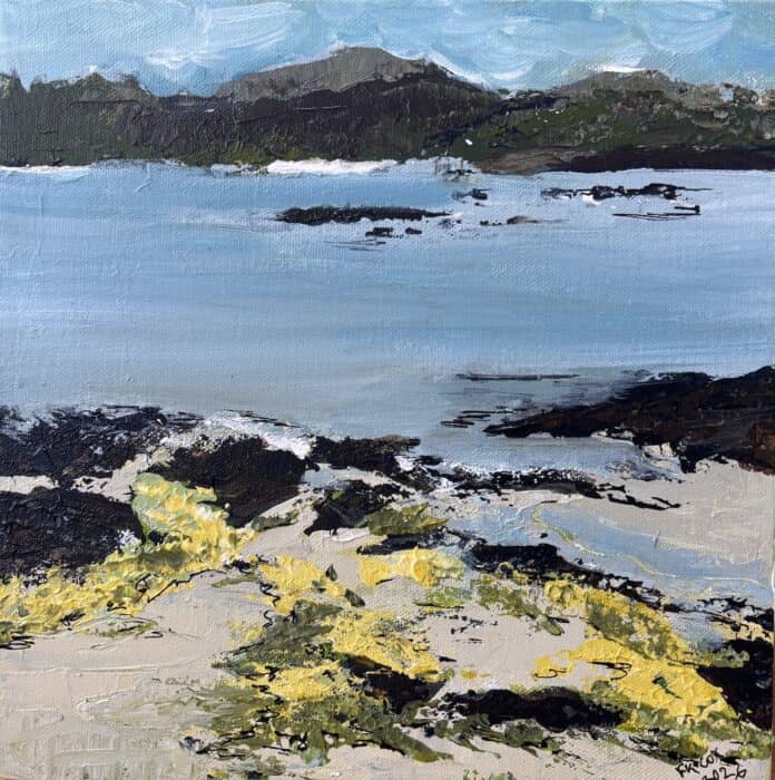 Strands of seaweed acrylic on 20x20cm